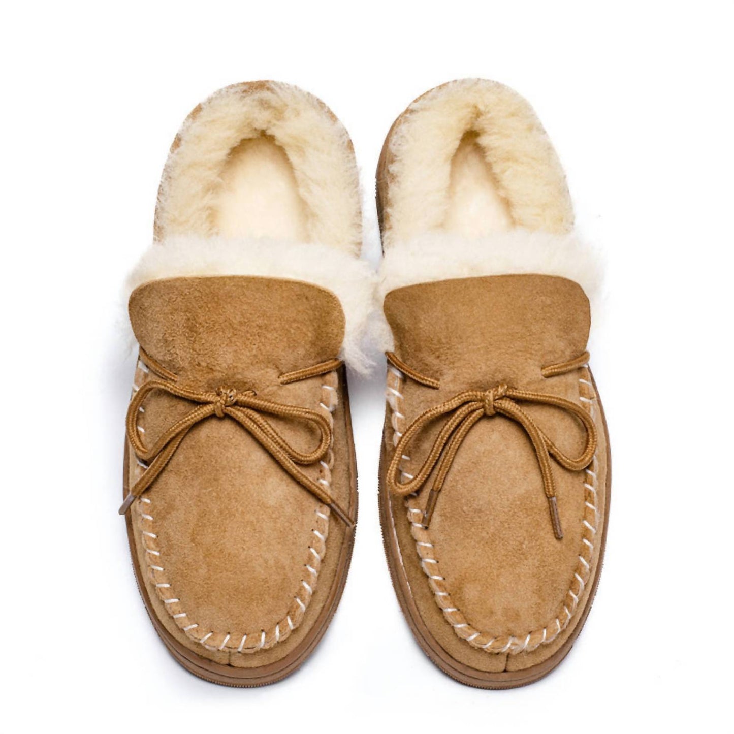 Spring Step Shoes - Men's Shearling And Suede Moccasin Slippers