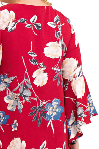 Entro - Floral Bell Sleeve Dress