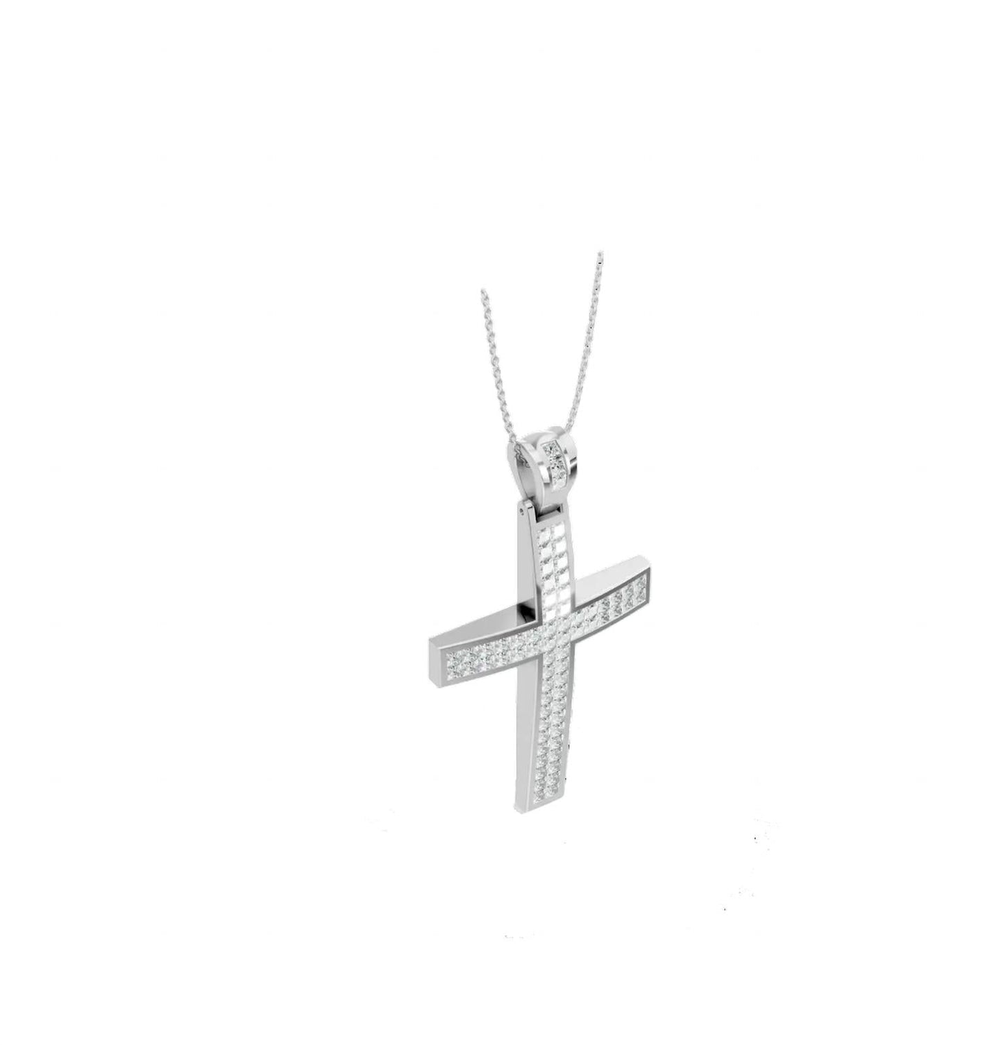 Aamiaa - Stan-p-1.14-3.11-14w Natural Diamond Cross Pendant