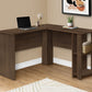 Computer Desk, Home Office, Corner, Storage Shelves, L Shape, Walnut