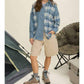 Blu Pepper - Colorblock Plaid Long Sleeve Button Down Shirt