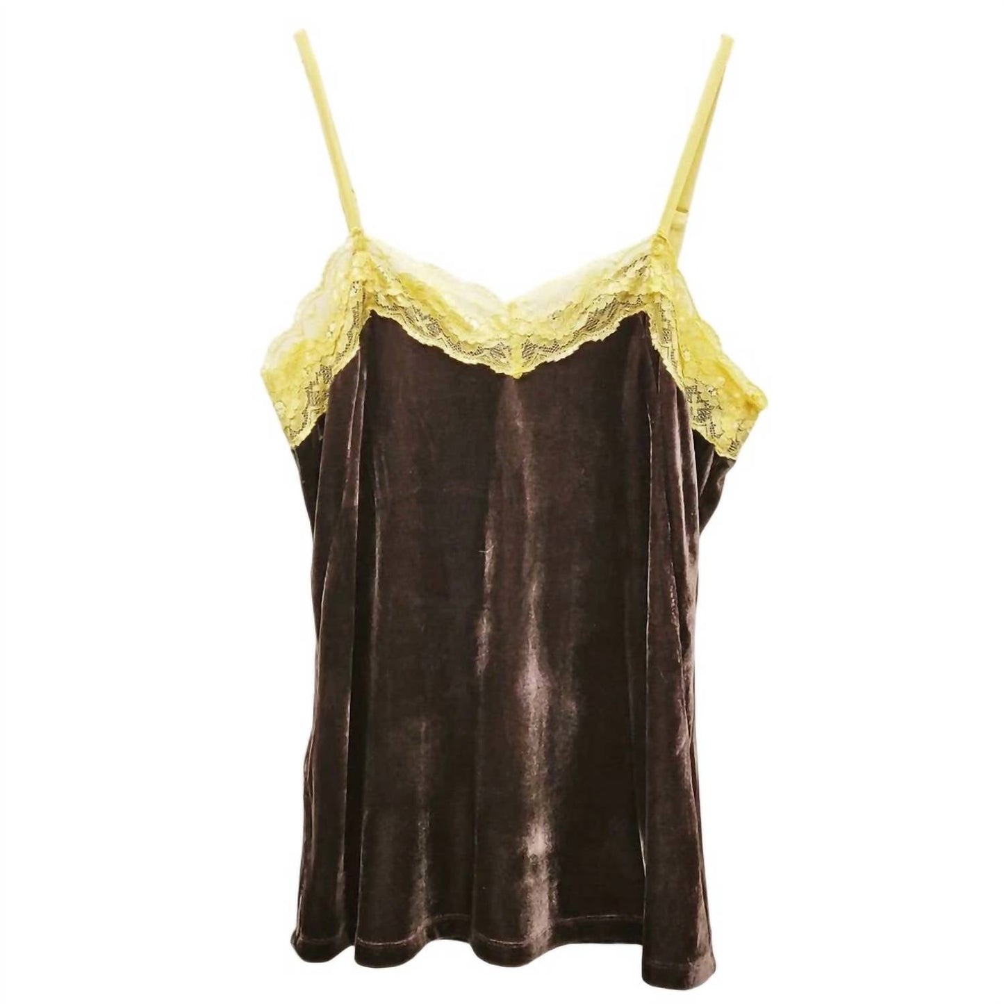 Aratta - Women's Velvet Lace Trim Cami