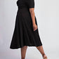 The Curve La - Plus Size Knit Surplice Midi Dress With Full Skirt