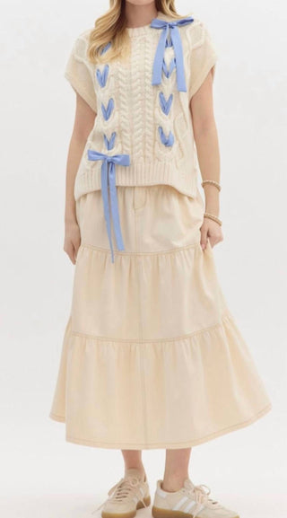 Entro - Blue Ribbon Short Sleeve Sweater