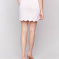 Charlie B - Scalloped Hem Button-front Twill Skort