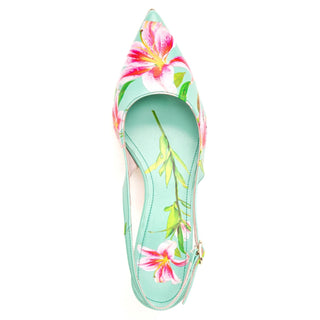 Beautiisoles By Robyn Shreiber - Women's Cancun Floral Printed Leather Slingback