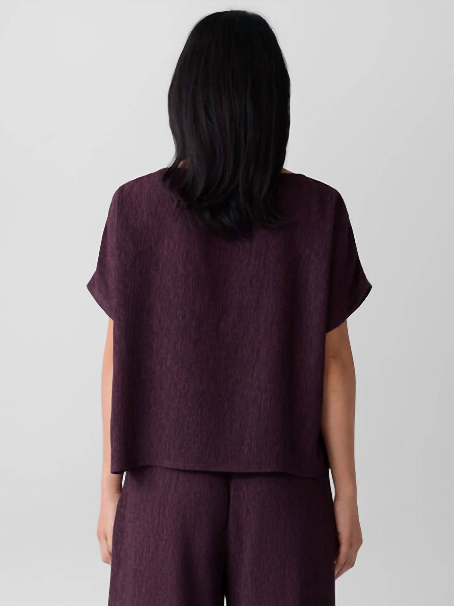 Eileen Fisher - Woven Plissé Dolman Sleeve Top