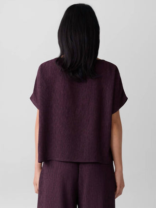 Eileen Fisher - Woven Plissé Dolman Sleeve Top