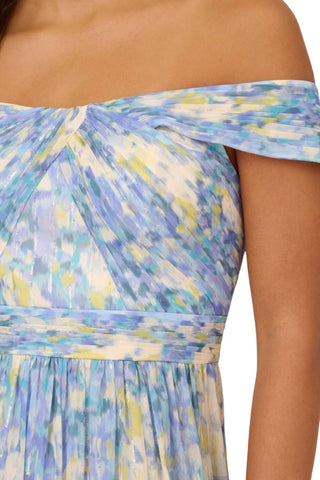 Adrianna Papell - Off The Shoulder Chiffon Gown