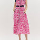 Entro - Shoulder Tie Print Midi Dress
