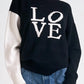 Elan - "love" Color Block Sweater