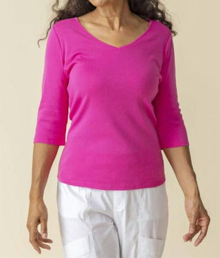 Habitat - Cozy Ribbed V-neck Tee - Plus