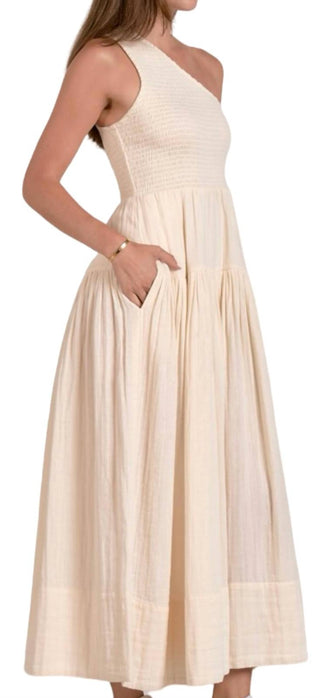 Elan - One Shoulder Smocked Maxi Dress