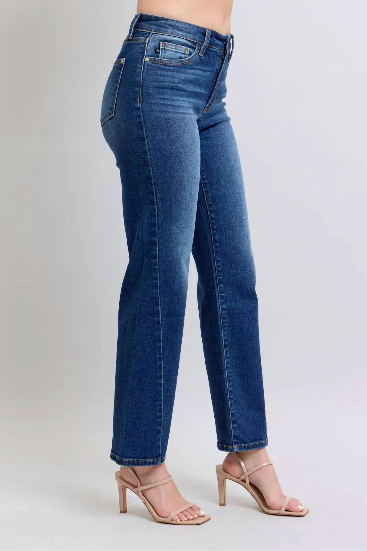 Judy Blue - Mid Rise Side Seam Detail Straight Jeans