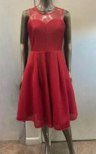 Gracia - Women's Stripe mesh cocktail dress