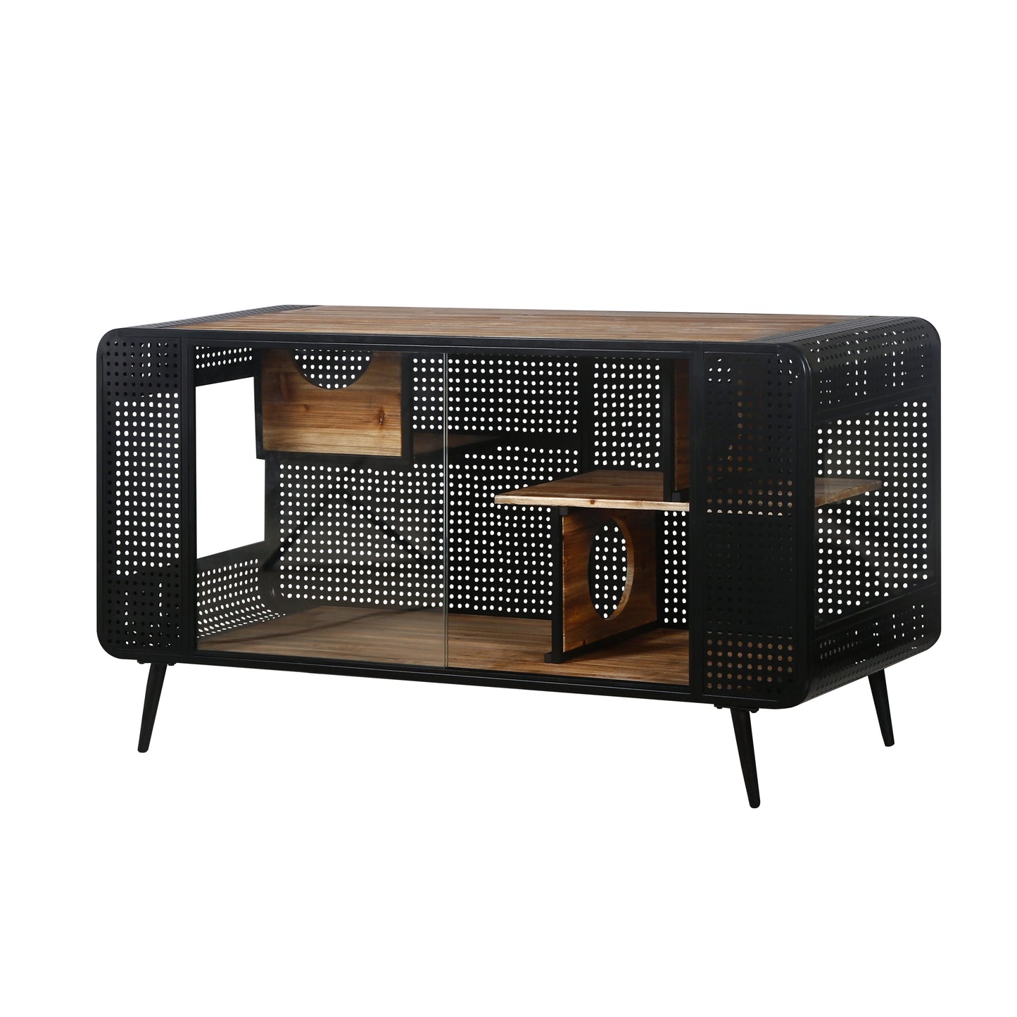 Modern Spacious Cat House Black + Brown