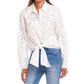 Karen Kane - Embroidered Tie Front Top