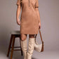 Tribal - suede short sleeve dress