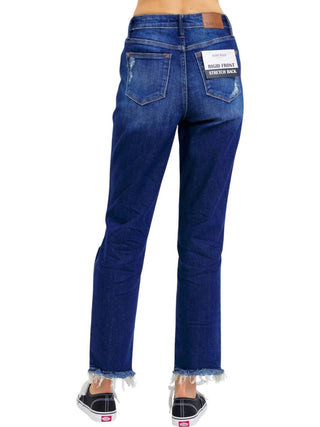 Judy Blue - High Waist Rigid Magic Heavy Destroy Straight Jeans