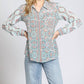 Apny - Geometric Button Down Blouse