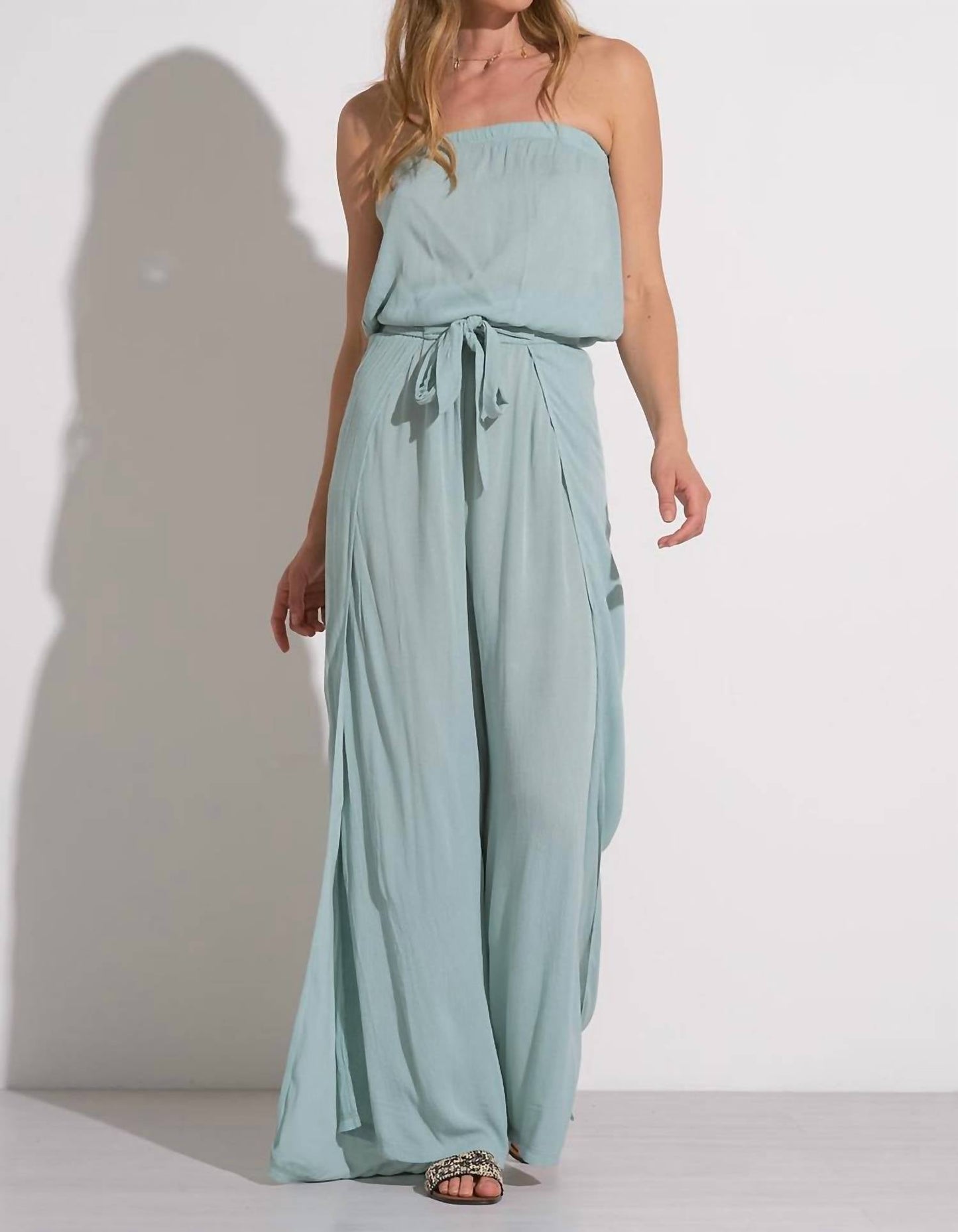 Elan - Strapless Romper Tie Waist