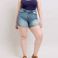 Trendsi - Judy Blue Full Size High Waist Star Seam Detail Denim Shorts Plus Size