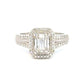Aamiaa - 0.66 Carat Natural Diamond Emerald Cut Double Halo Engagement Ring