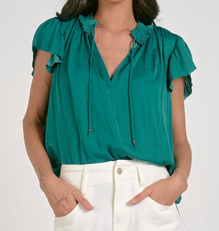 Elan - Ruffle Sleeve Top