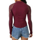 Free People - Clementine Ribbed Mixed Media Top