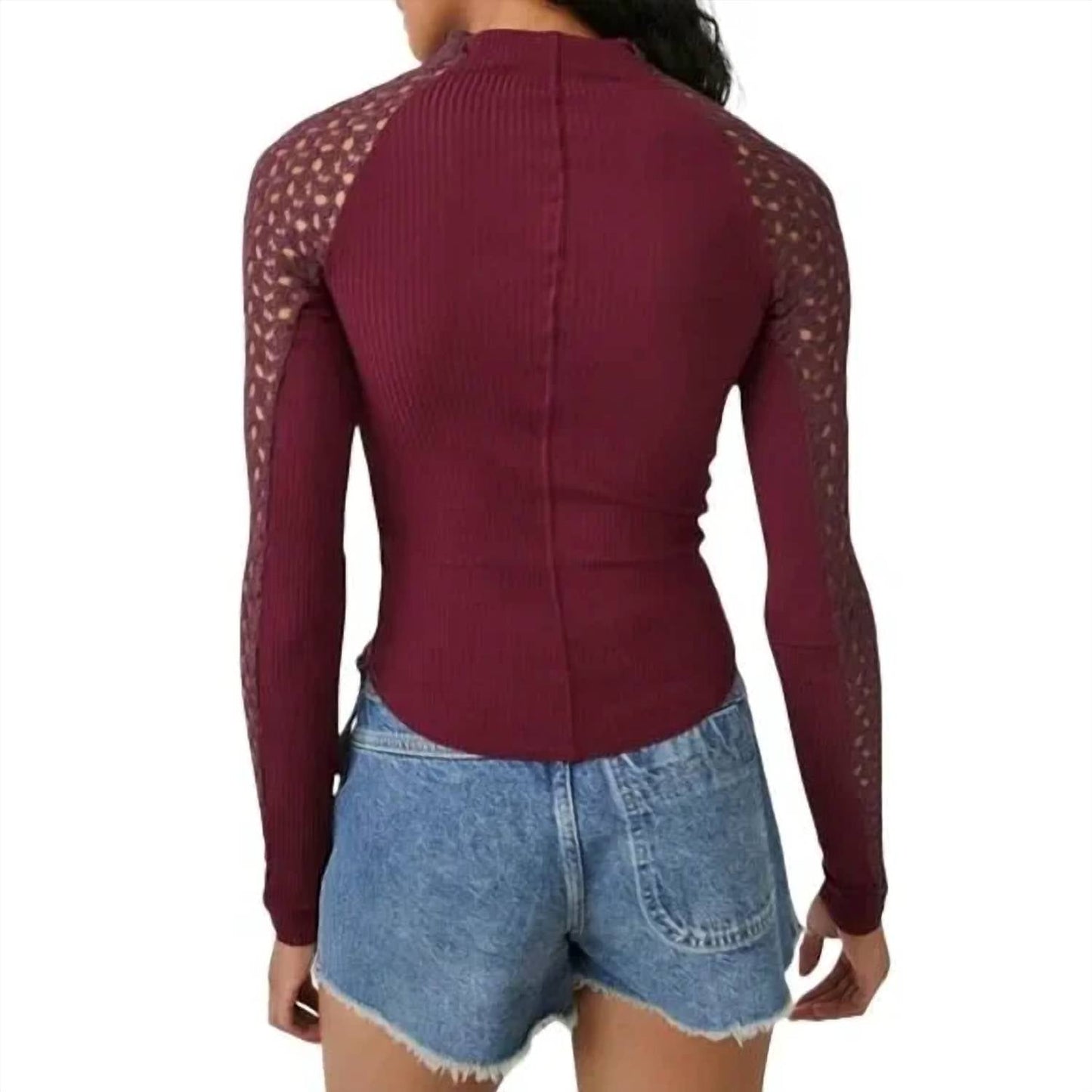Free People - Clementine Ribbed Mixed Media Top