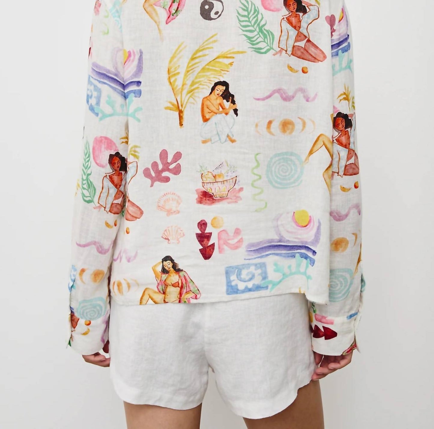 Rails - Elm Stripe Tie Front Linen Top