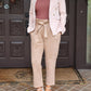 Dolce Cabo - Faux Suede Paper Bag Waist Pant With Tie