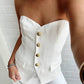 Endless Rose - Strapless Buttoned Top