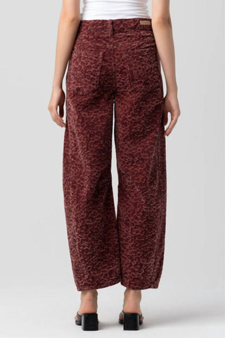 Blanknyc - Barrel Leg Leopard Pattern Pants