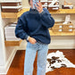 &Merci - Sweater With White Contrast Stitching