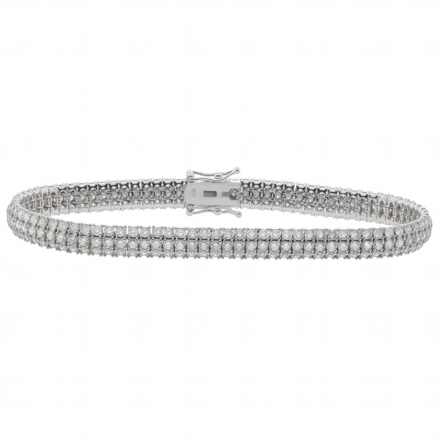 Diana M Jewels - 7.00 Cts Triple Row Tennis Diamond Bracelet