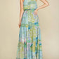 She + Sky - Chiffon Patchwork Tiered Maxi Dress