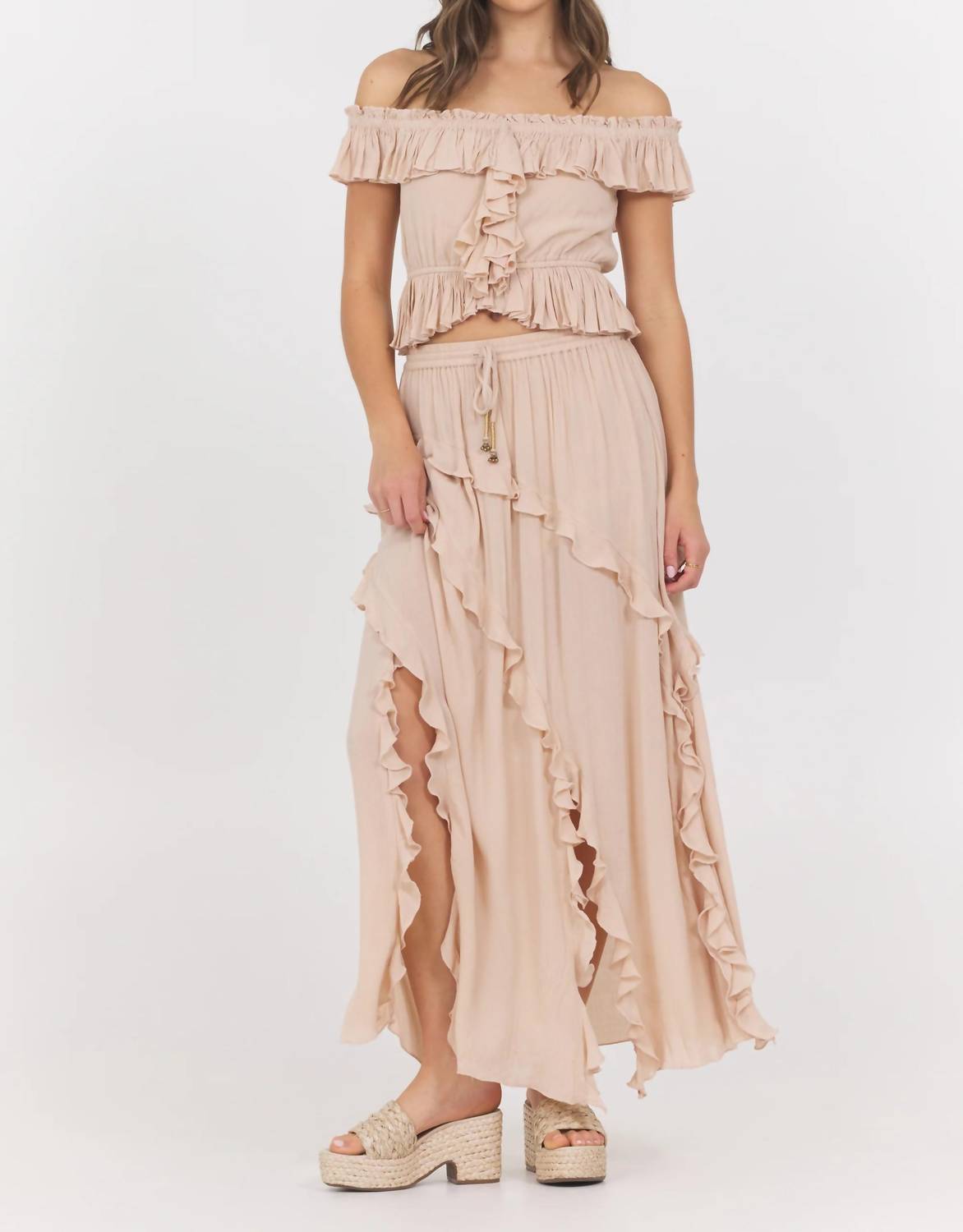 Vintage Havana - Giza Ruffle Maxi Skirt