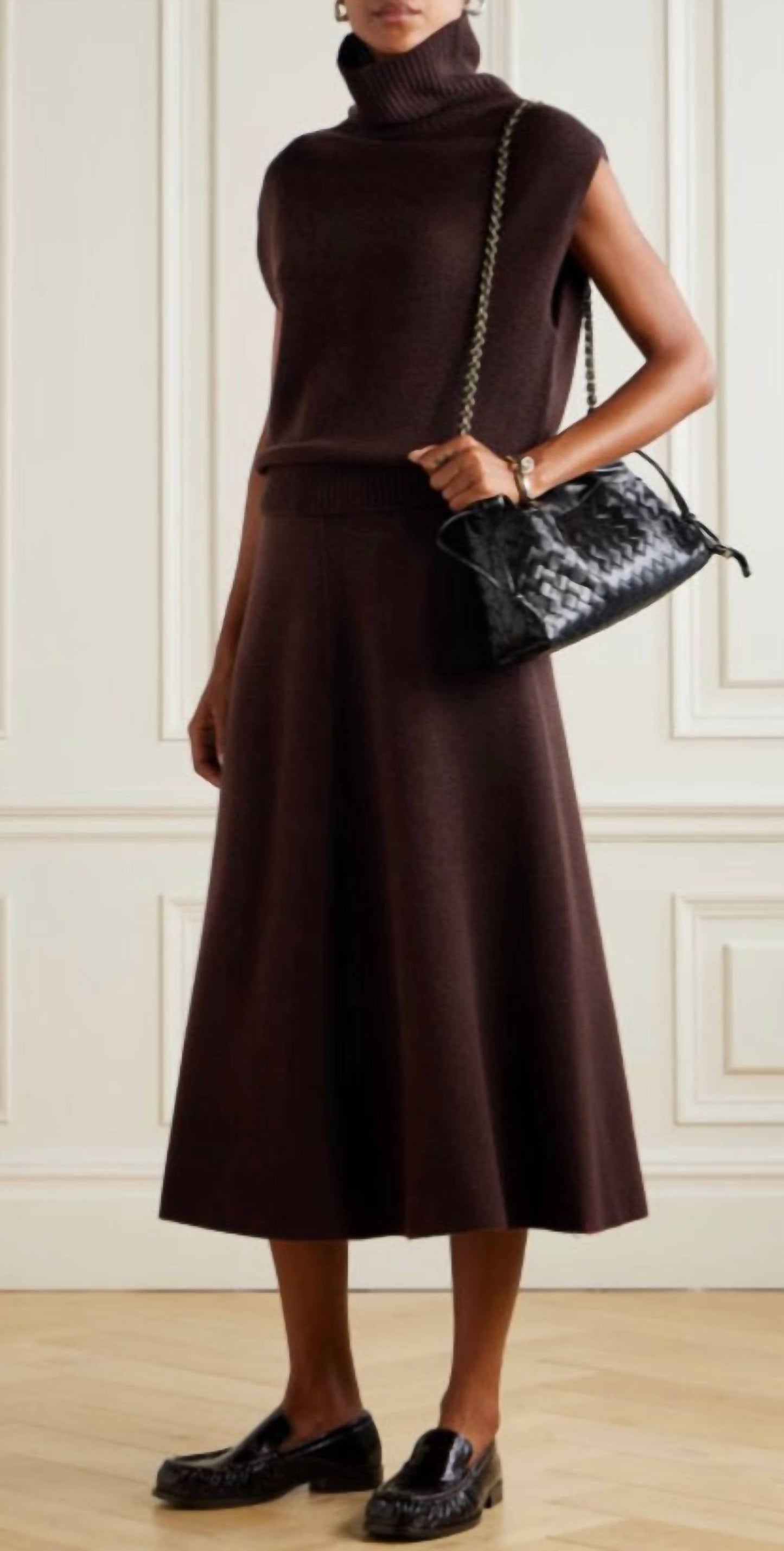 Allude - Midi Flare Knit Skirt