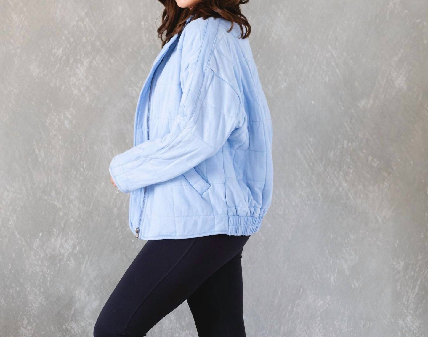 Aemi + Co - Sky Blue Dixie Quilted Jacket