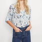 Charlie B - Printed Cotton Gauze Half-button Blouse