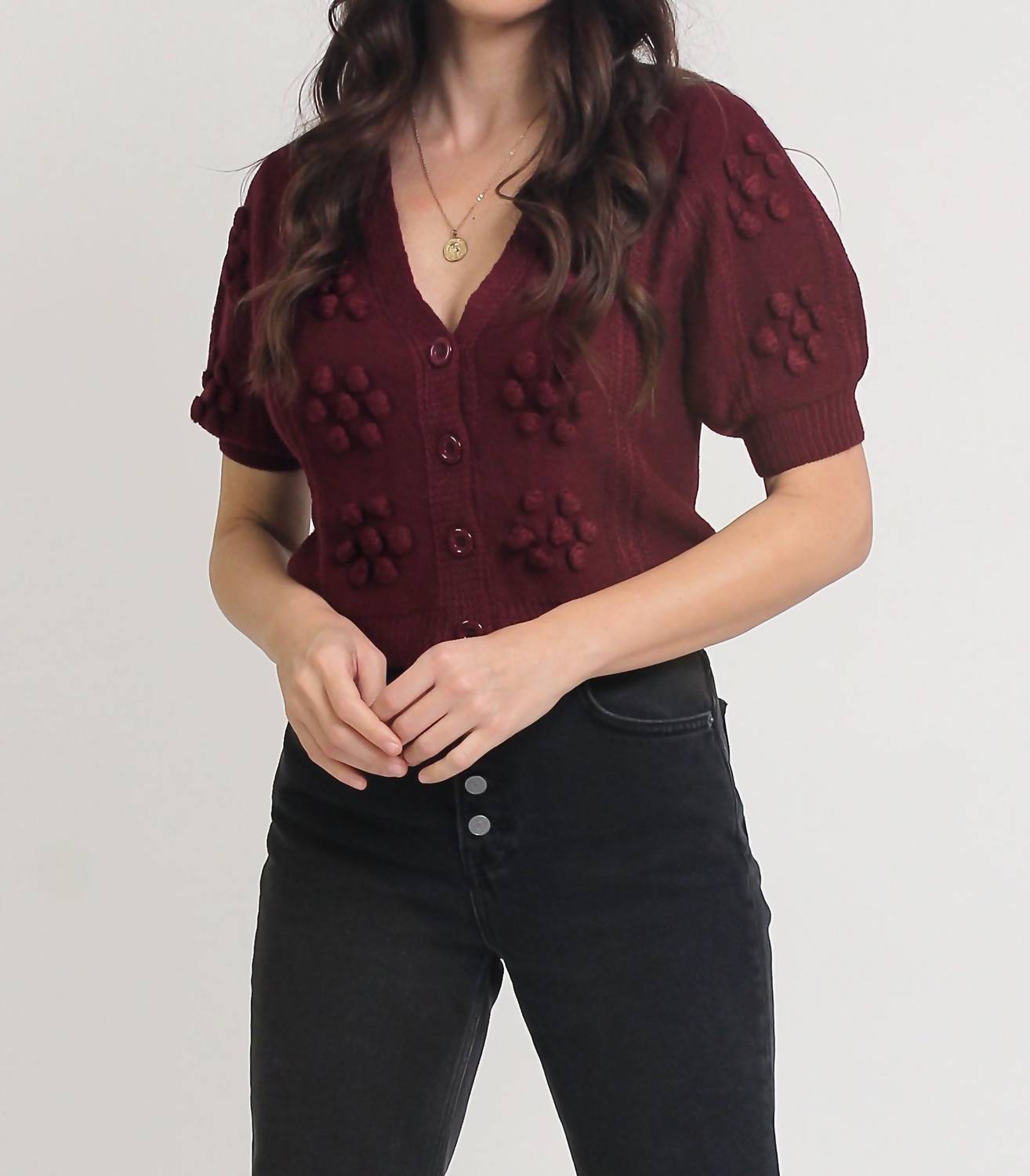 Endless Blu. - Colby Puff Sleeves Sweater
