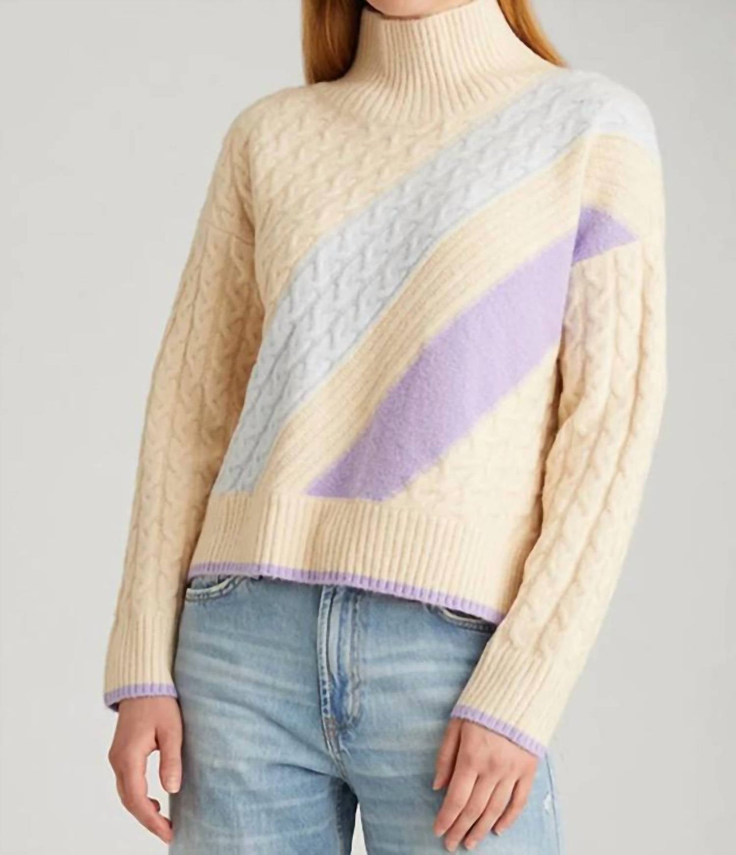 525 America - Ria Colorblock Cable Pullover