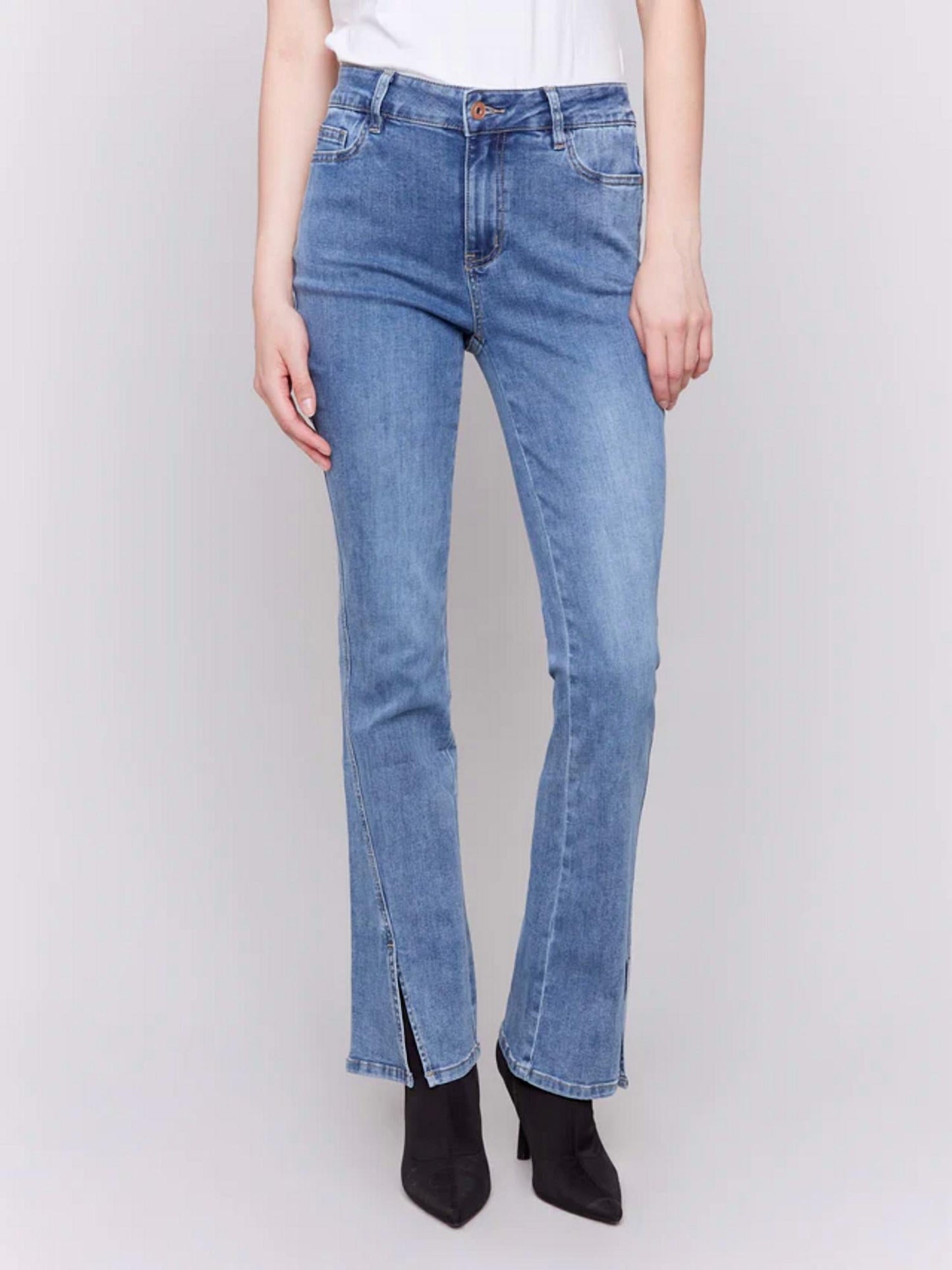 Charlie B - Bootcut Jeans With Front Slits
