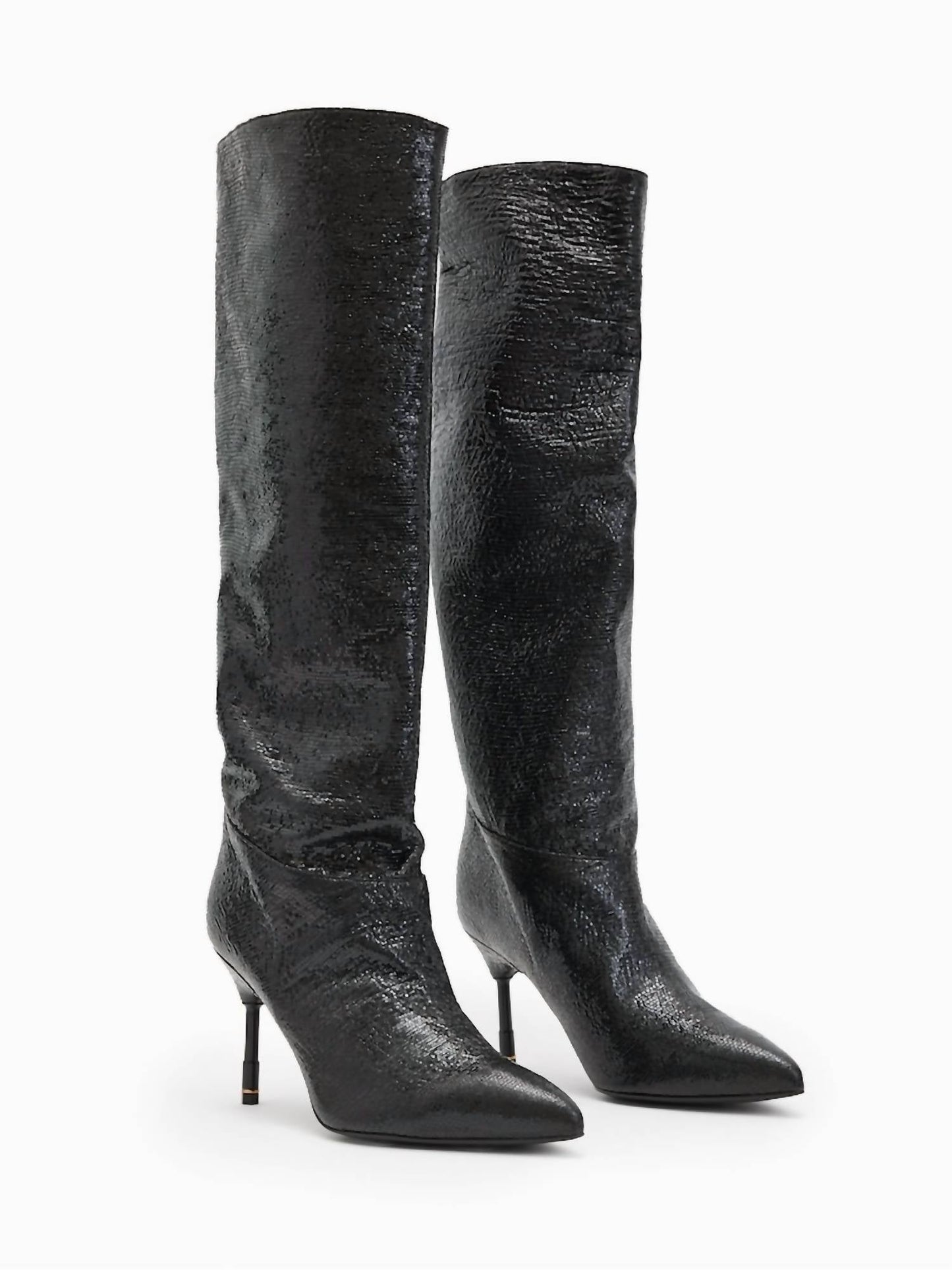 Allsaints - Women's Nori Shimmer Knee High Leather Boots