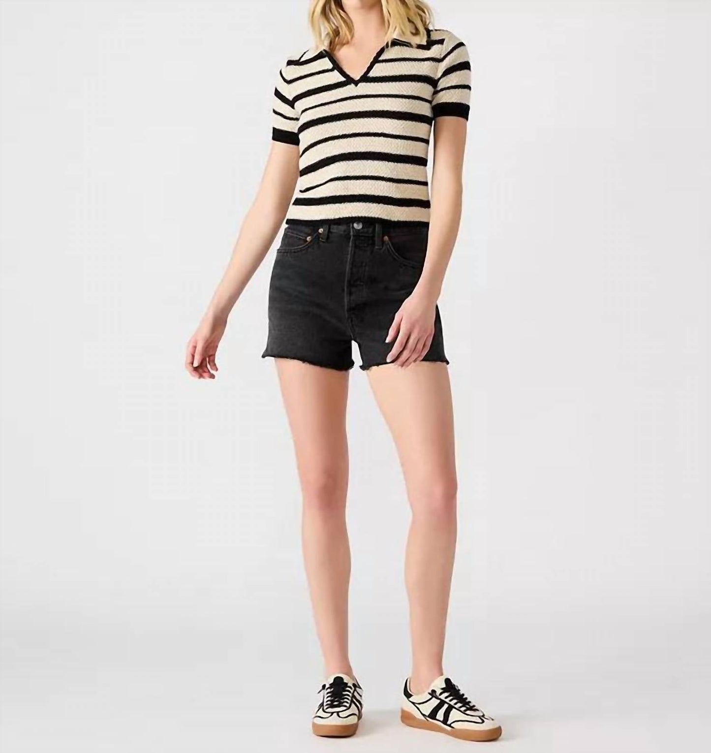 Steve Madden - Shade and Shore Striped Short Sleeve Sweater