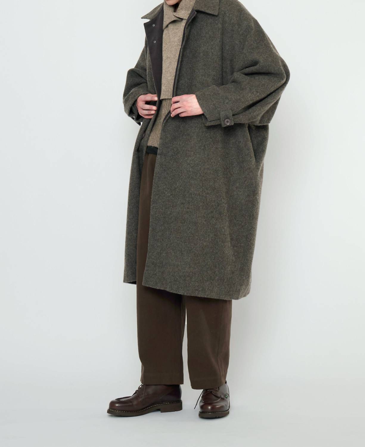 7115 By Szeki - Cuffed Wool Coat