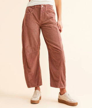 Free People - Good Luck Mid-rise Corduroy Barrel Pants