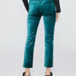 Paige - Cindy - Midnight Cyan Velvet Straight Leg Pants
