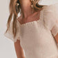 Sage The Label - Blurred Smocked Ruffle Peplum Top